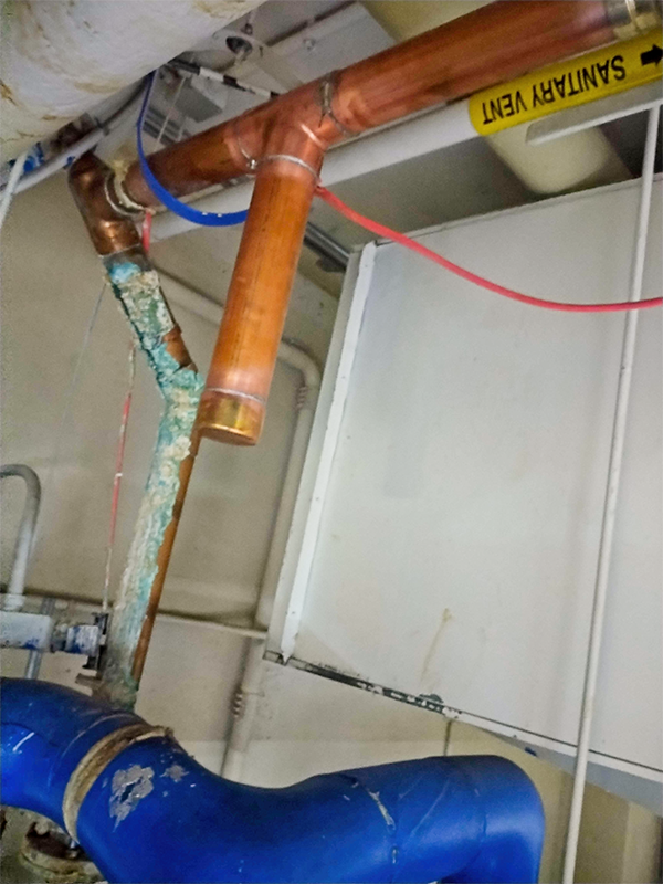 HVAC system copper pipe and insulation repair/replacement